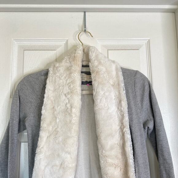 ANTHROPOLOGIE Saturday Sunday Ambrose Knit Jacket Size XS Gray Faux Fur - Picture 5 of 8